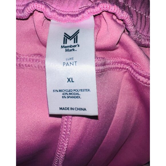Members Mark Womens Orchid Relaxed Wide Leg Pants XL Soft Fabric Drawstring Pink - Picture 4 of 5